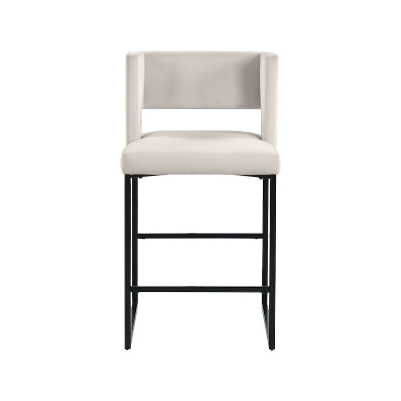 Meridian Furniture Caleb Velvet Counter Stool, Set of 2