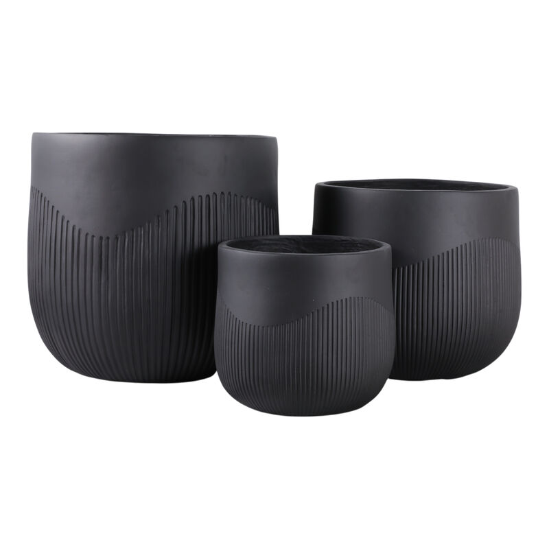 S/3 Resin Planters W/Ribbing image number 3