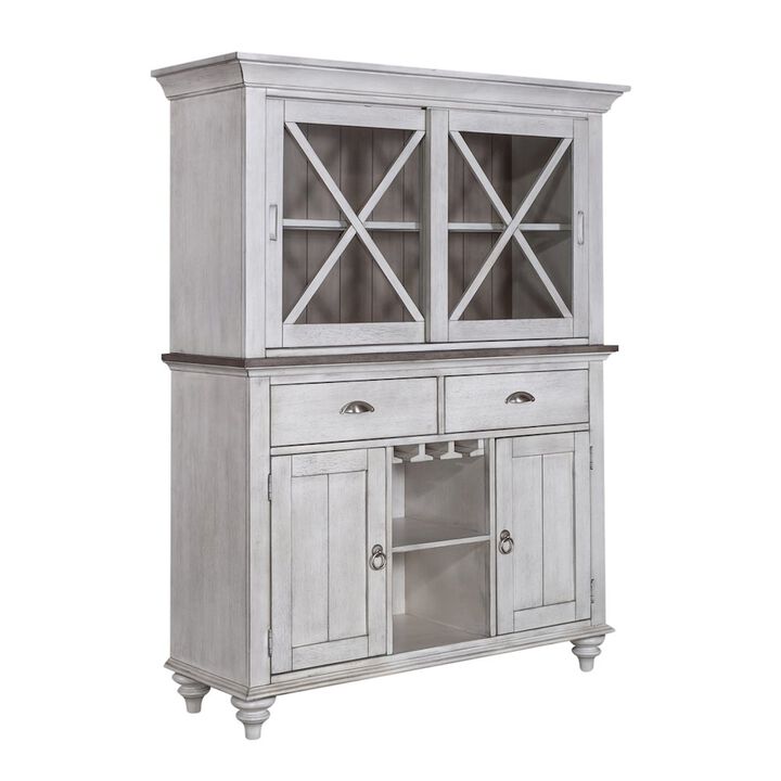 Liberty Furniture Hutch & Buffet in Rubberwood Solids w/ Pine Veneers