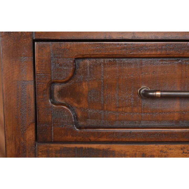 Crafters and Weavers Peterson Rustic Modern 5 Drawer Highboy Dresser