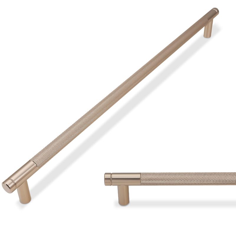 BUKOBYHE 10 Pack 12-5/8 Inch Champagne Bronze Kitchen Cabinet Handles Knurled Cabinet Pulls Drawer Pulls Cabinet Hardware