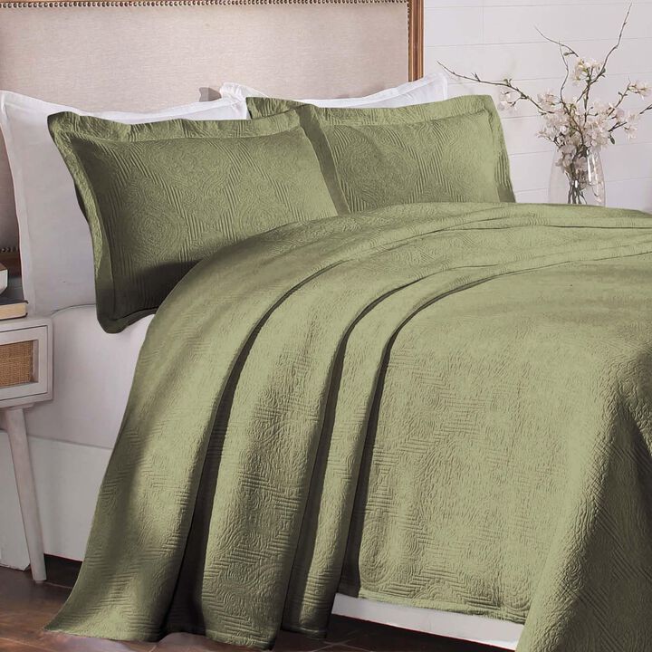 Soft Cotton Matelasse Bedspread Set, Lightweight Textured Bedding