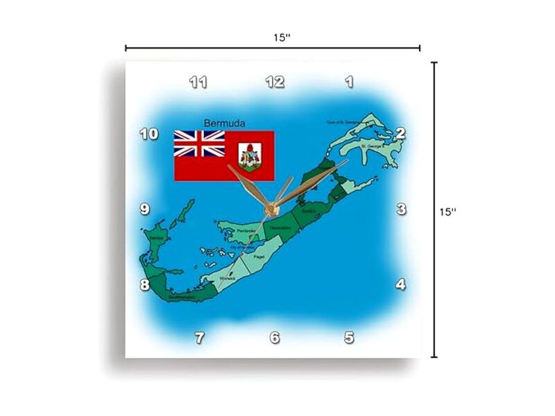 Flag Map British Overseas Island Territory Wall Clock 15 Inch Home Decor image number 2