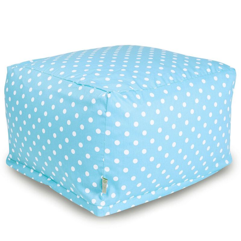 Majestic Home Goods Ottoman Pouf Polka Dot (Small) Aquamarine