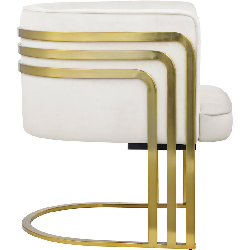 Meridian Furniture Rays Cream Velvet Accent Chair