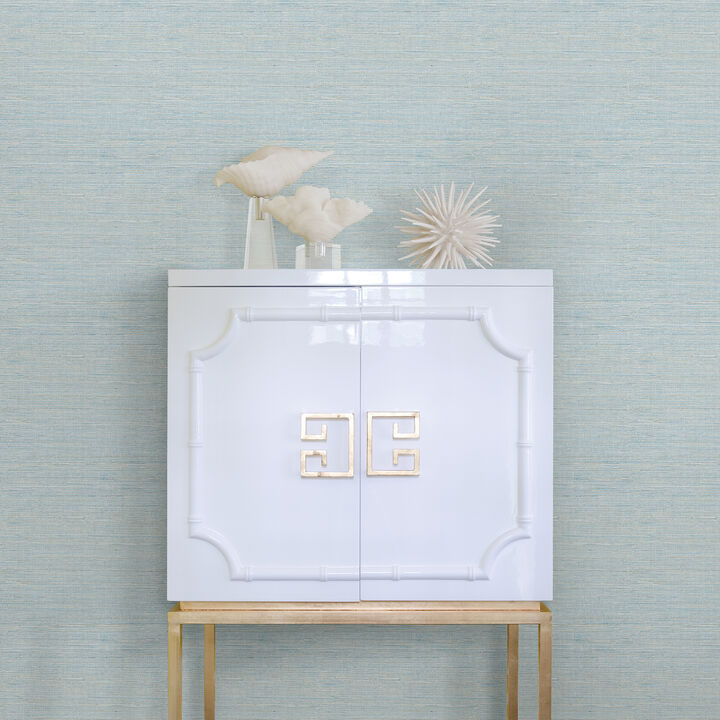 Agave Blue Imitation Grasscloth Wallpaper (Set of 2)