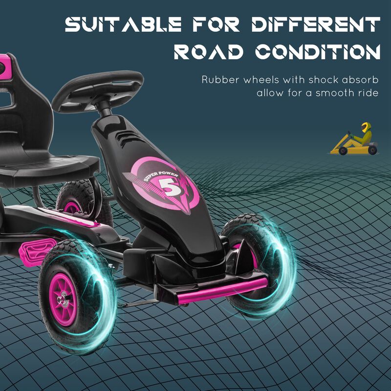 BreeBe Ergonomic Pedal Go Kart Kids Ride-on Toy with Tough, Wear-Resistant Tread image number 5