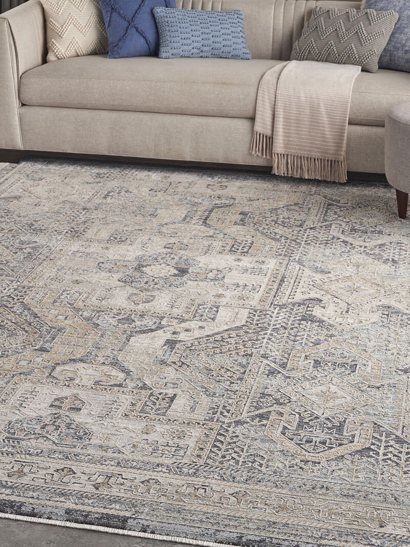 Lynx LNX01 Ivory/Charcoal 7&rsquo;10&rdquo; x Round Rug