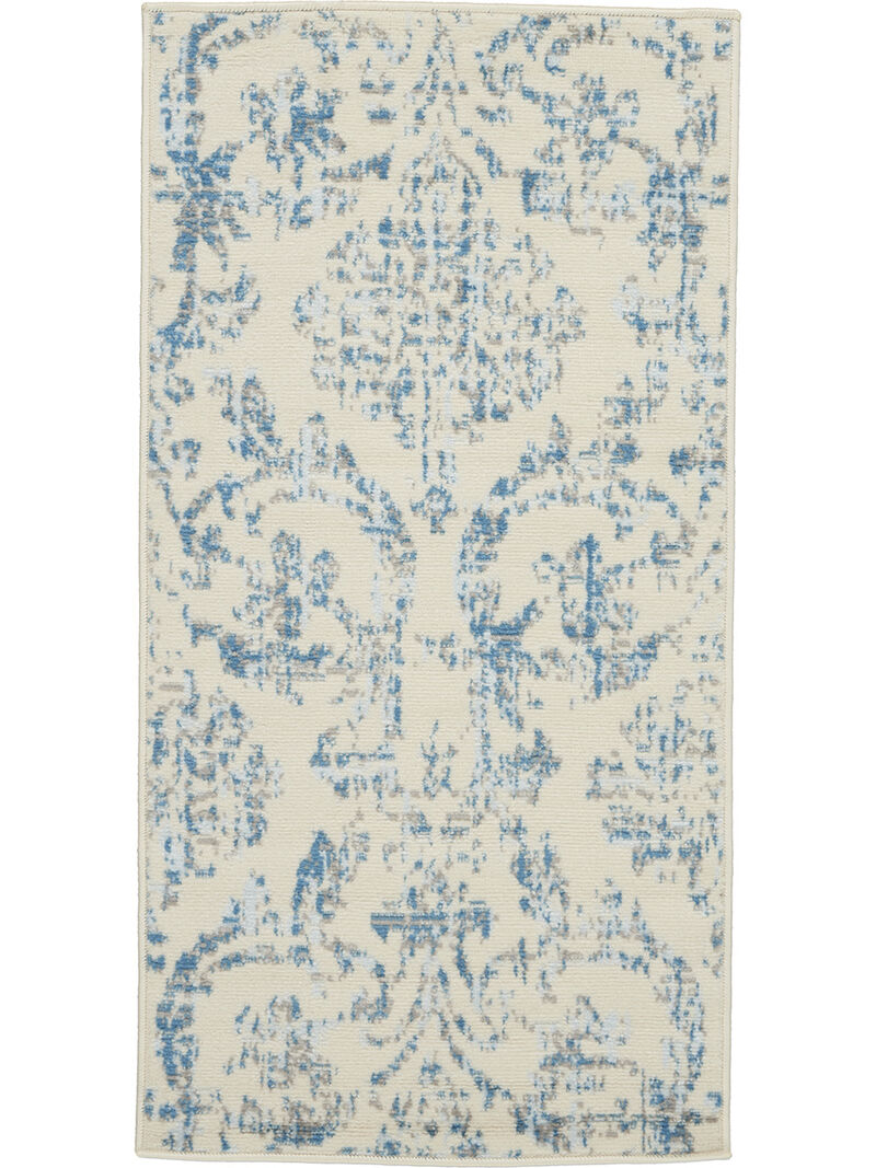 Jubilant JUB09 Ivory/Blue 2'3" x 7'3" Rug