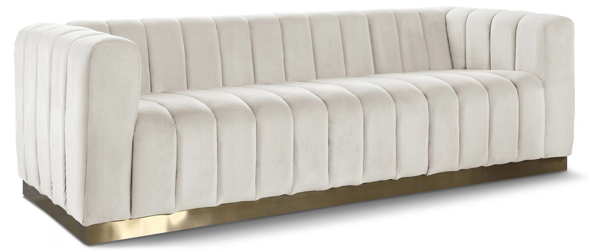 Meridian Furniture Marlon Cream Velvet Sofa