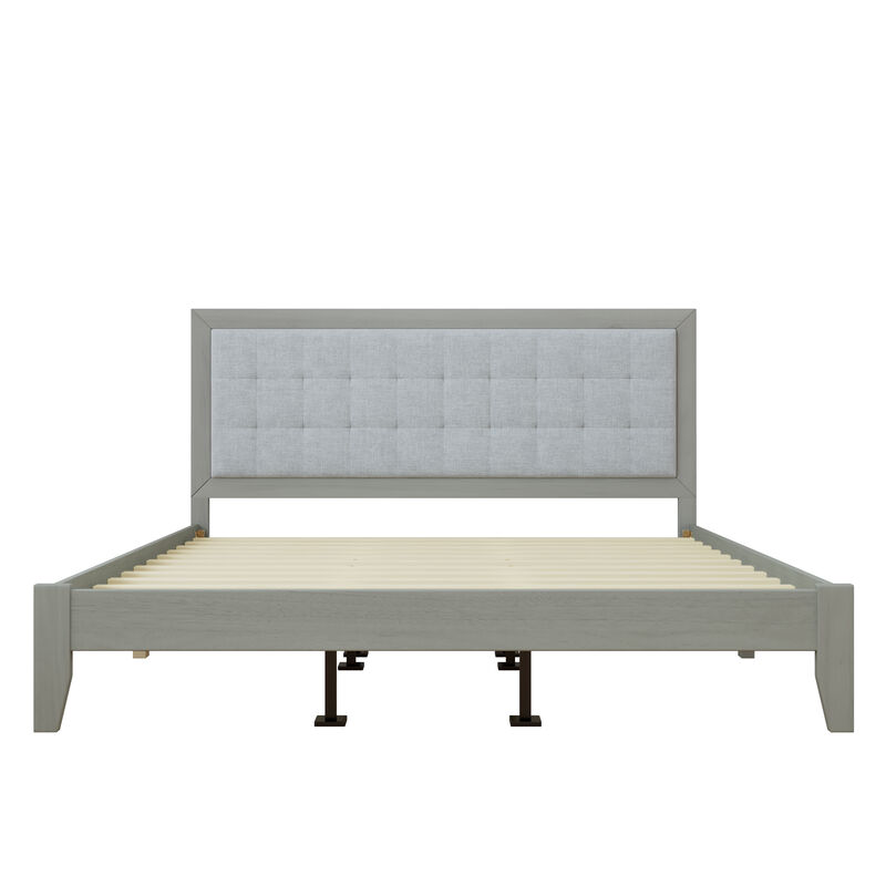 Christopher Knight Home Iska Rubber Wood Platform Bed with Tufted Headboard