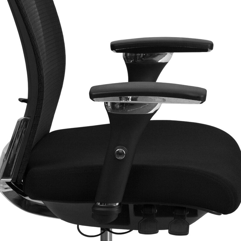 HERCULES Series 24/7 Intensive Use 300 lb. Rated Black Mesh Multifunction Ergonomic Office Chair with Seat Slider image number 5