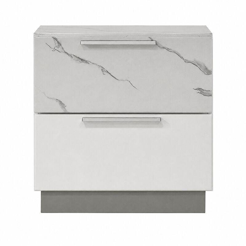 Lumirissiq Marble-Top 2-Drawer Nightstand image number 6