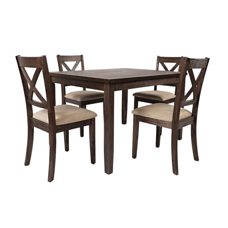 Jofran Walnut Creek 5 Piece Dining Set - Table with 4 Chairs