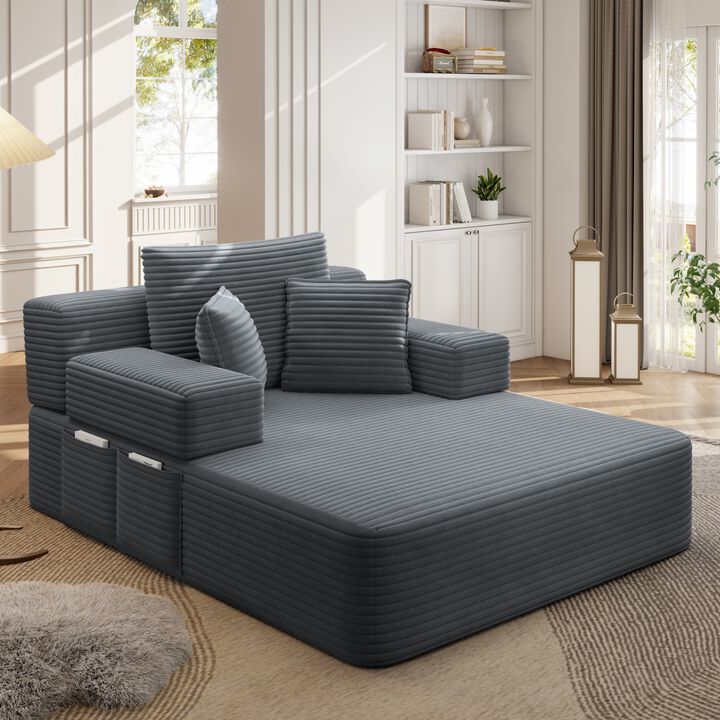 Pliho Luxury Corduroy Convertible Sofa Bed