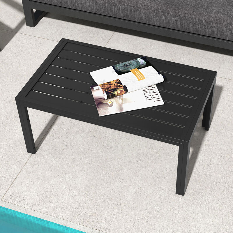 Hivvago Garden Coffee Table with Durable Metal Frame image number 6