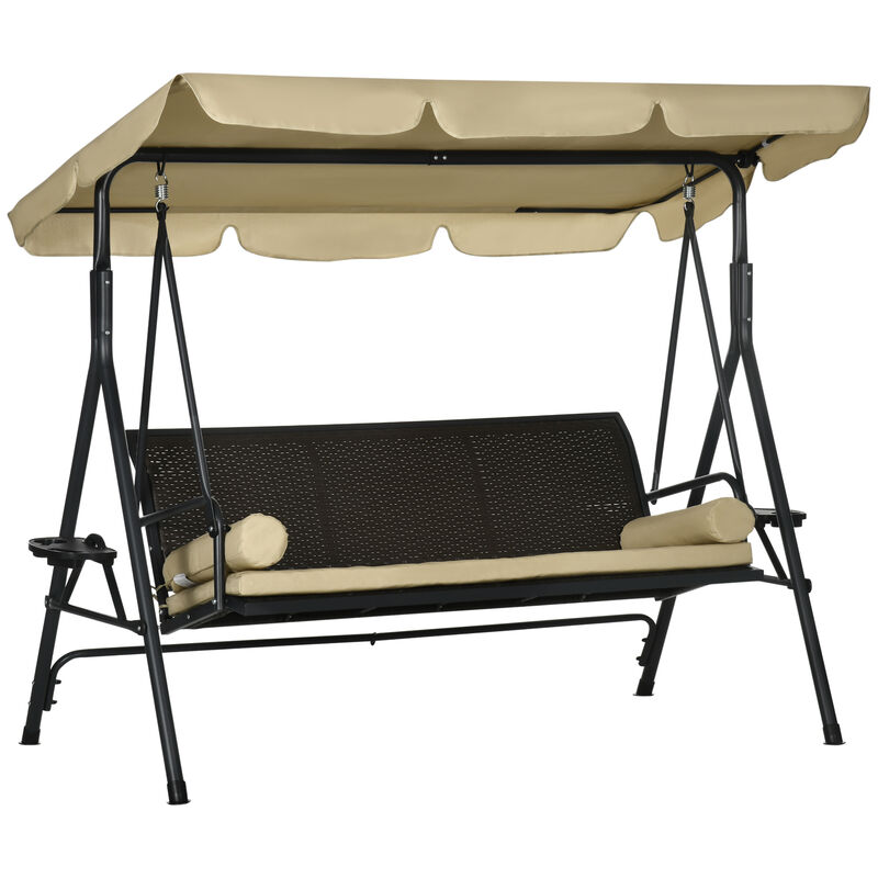 Hivvago 3-Seat Patio Swing with Adjustable Canopy image number 0