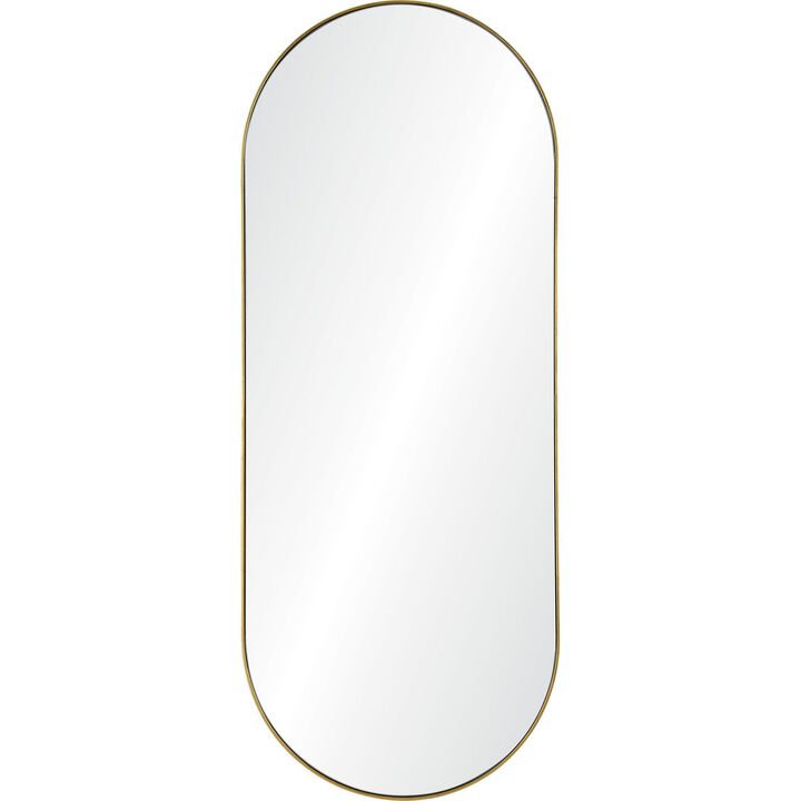 60" Gold Finished Framed Oval Glass Wall Mirror