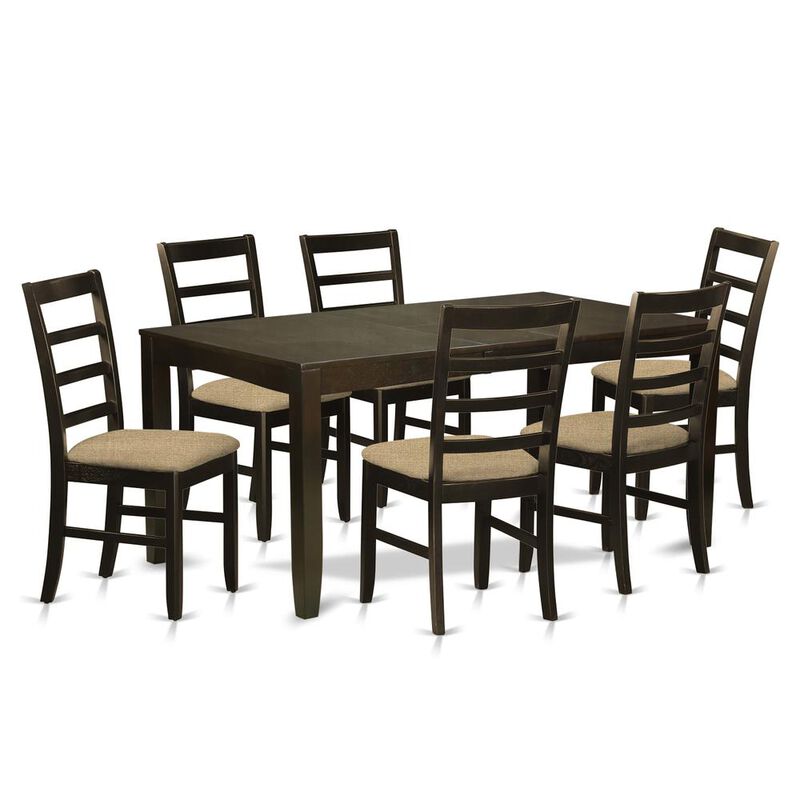 7 Pc Dining room set-Dining Table with Leaf and 6 Dining Chairs