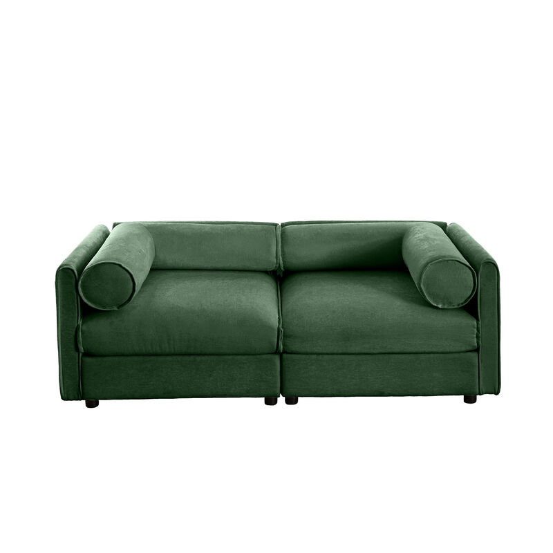 Merax Chenille 2-Seater Sofa with Storage Seat.