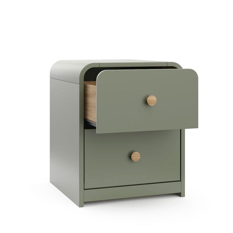 Storkcraft Next Santos 2-Drawer Nightstand (Olive with Natural)