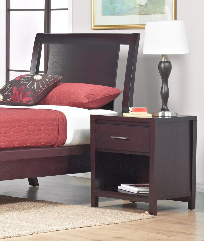 Nevis One Drawer Nightstand in Espresso