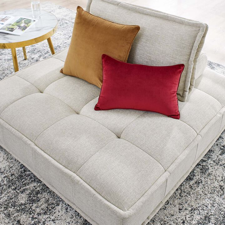 Saunter Tufted Fabric Armless Chair Brown