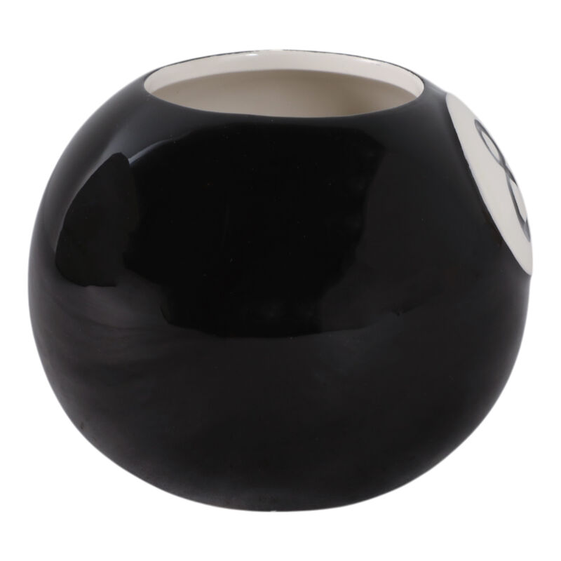 4" 8-ball Pencil Cup, Black/white image number 2