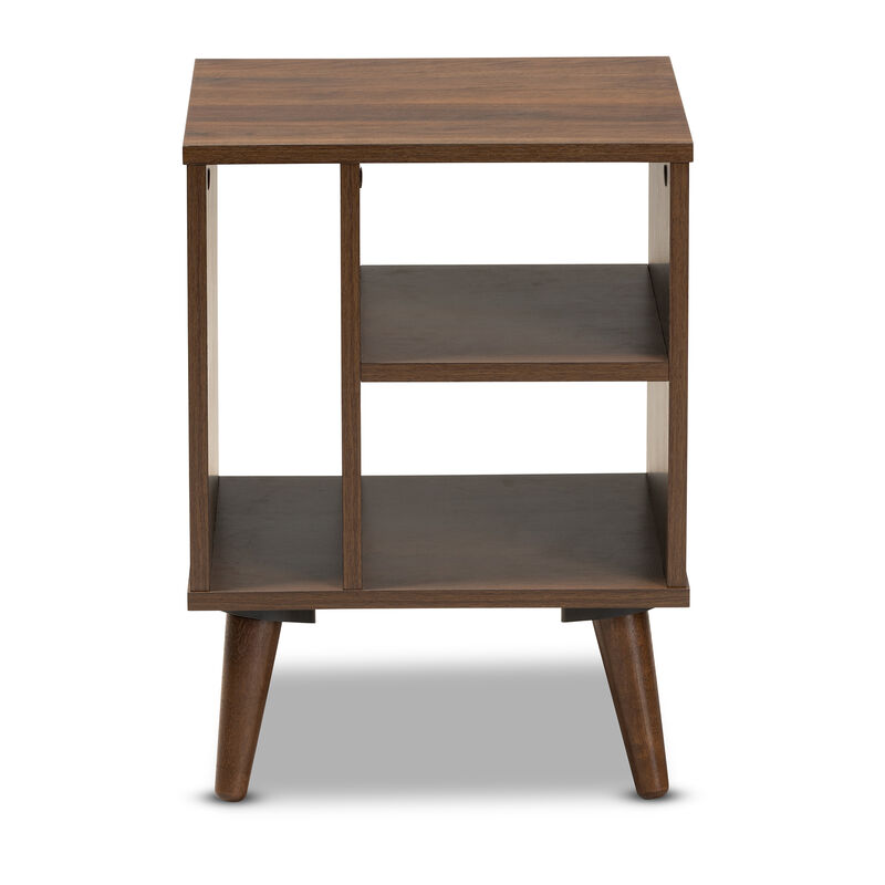 Baxton Studio Sami Mid Century Modern Walnut Finished Wood End Table