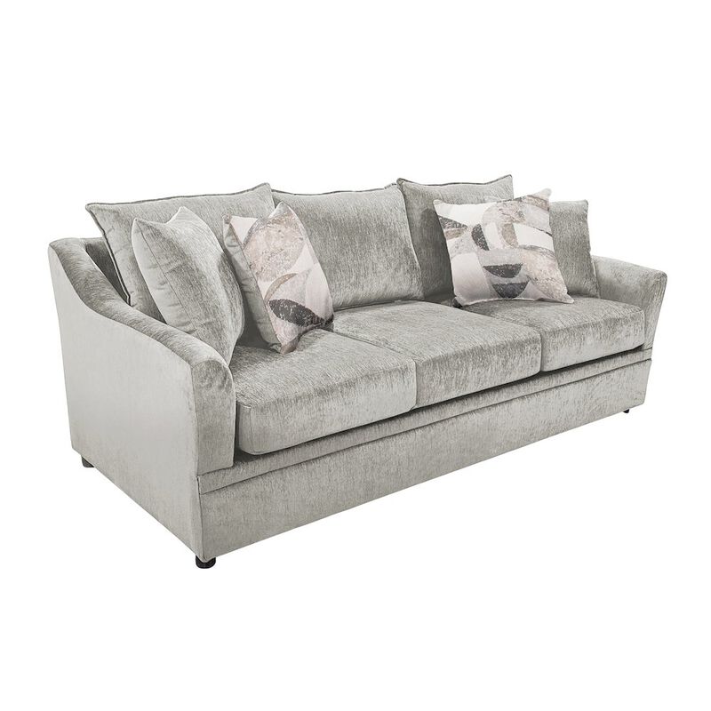 New Classic Furniture Sylvie Polyester Upholstered Sofa in Light Gray