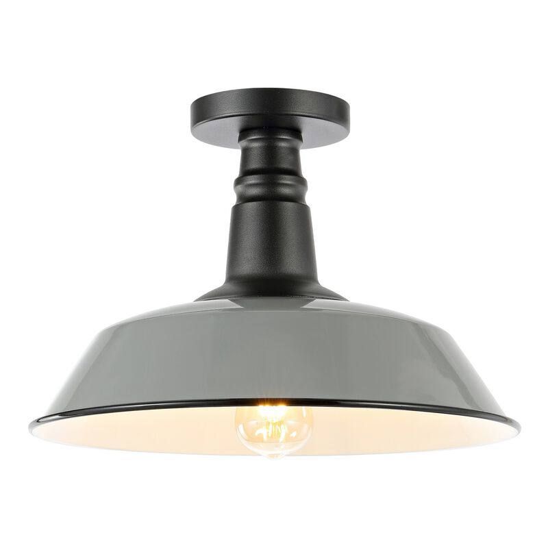 Camila Classic Industrial Indoor/Outdoor Iron LED Semi Flush Mount