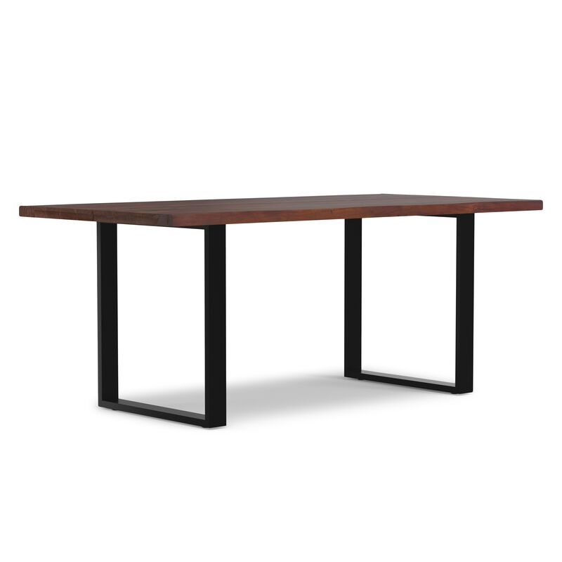 Fieldcrest 72 inch x 36 inch Rectangle Modern Industrial Dining Table in Dark Walnut image number 0