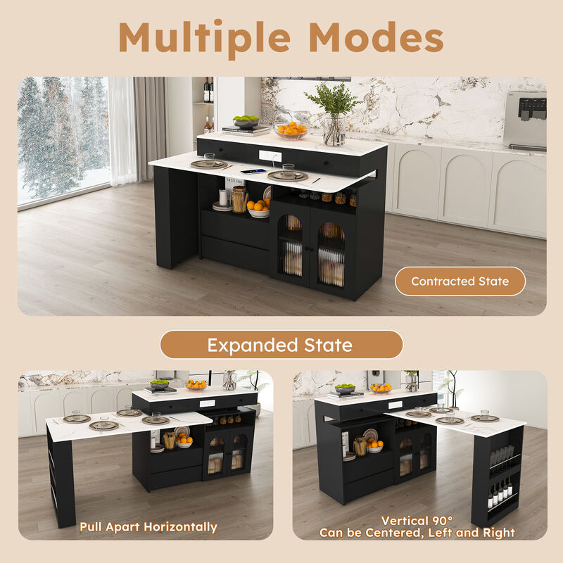 Gokdun Kitchen Island with Table image number 3