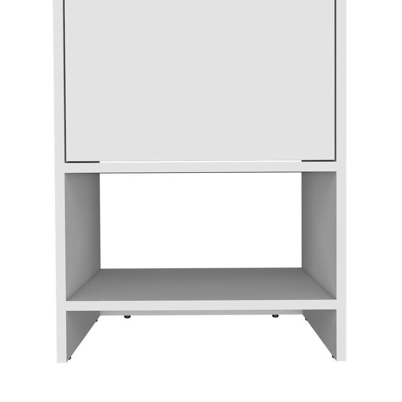 HomeRoots 18" White Wood Freestanding Single Door Bathroom Vanity With Sink image number 2