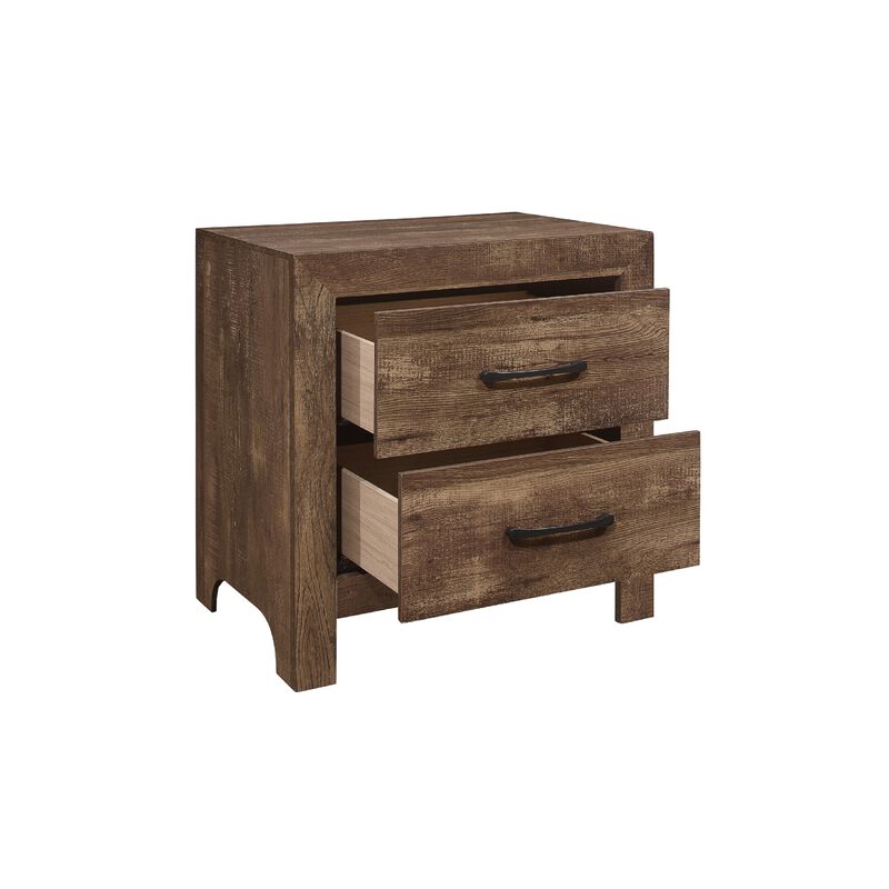 Full Size Bedroom Set, Brown Finish, Panel Design, 4-Piece Set with Bed, Nightstand, Dresser and Chest image number 3
