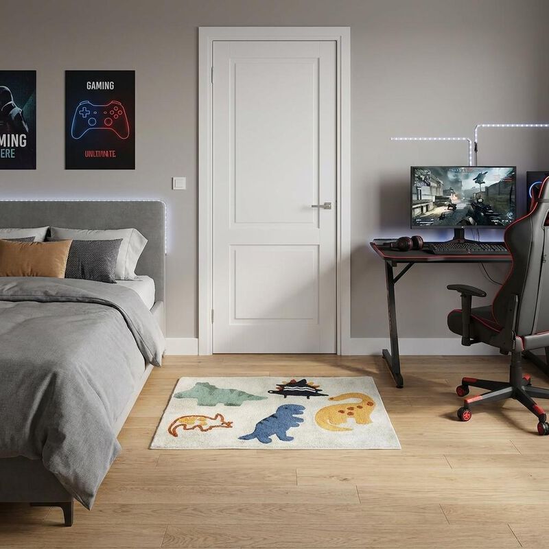 HomeRoots Dinosaurs Youthful Washable Area Rug image number 1