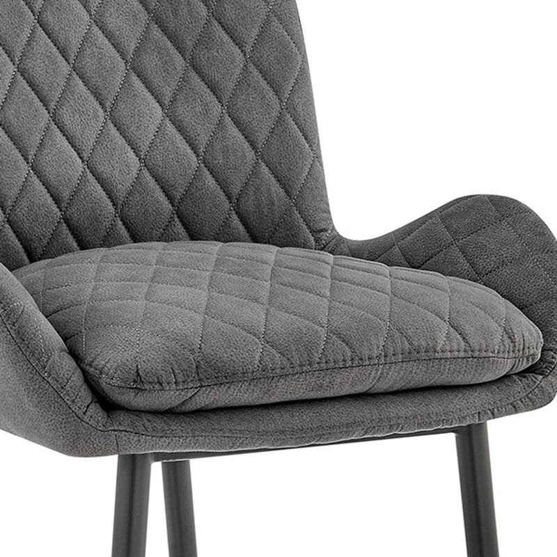 Hivvago 31 Inch Charcoal And Black Iron Bar Height Bar Chair