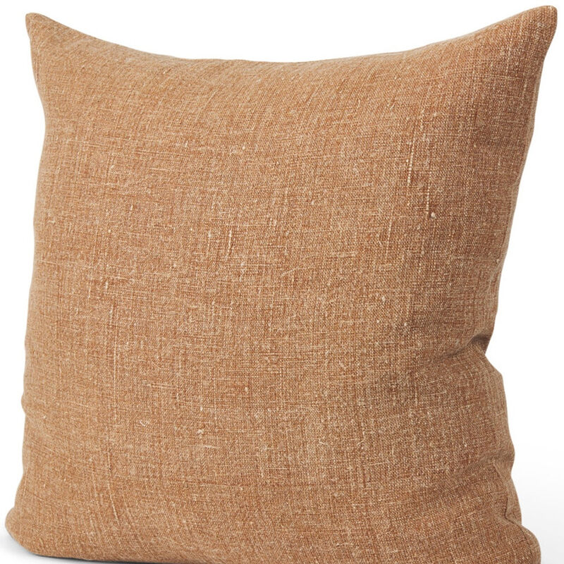HomeRoots 22" Rust Linen Throw Pillow Cover with Texture image number 2