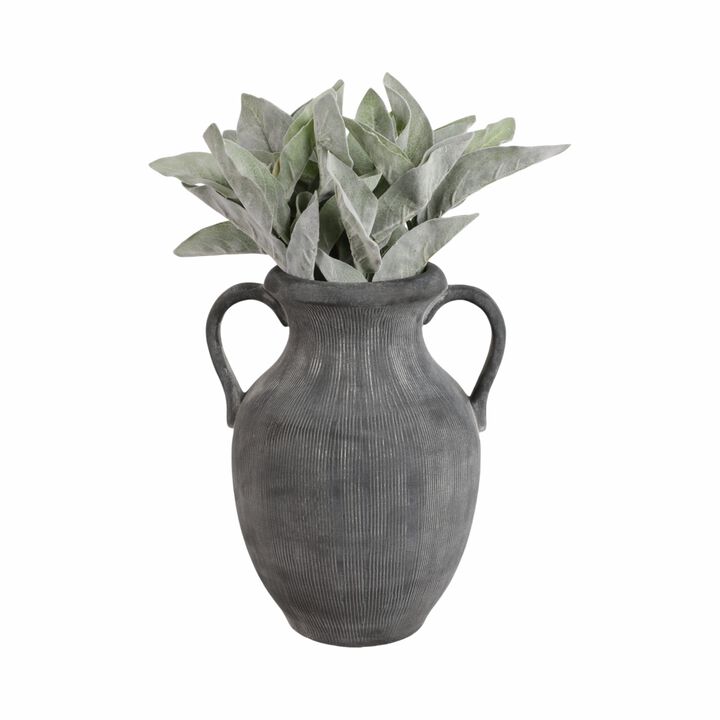 12" Weathered Jug With Handles, Black