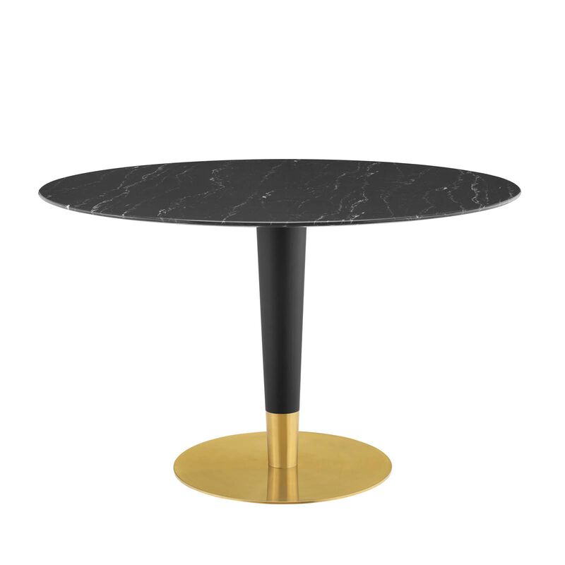 Modway - Zinque 47" Artificial Marble Dining Table Gold Black