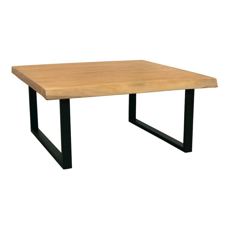 Alex Hamilton Sycamore Solid Wood Live Edge Square Coffee Table in Natural