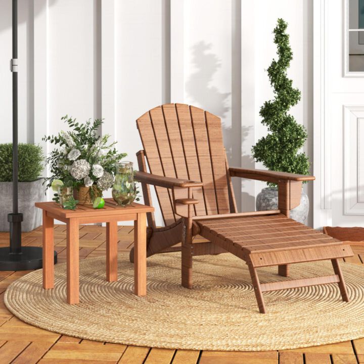 Hivvago Patio Hardwood Square Side Table with Slatted Tabletop