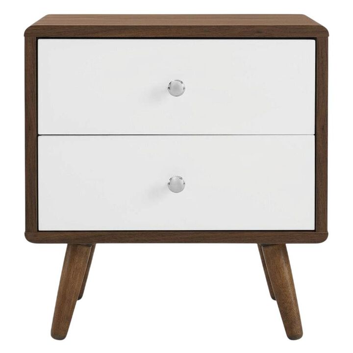 Nightstand with 2 Drawers and Compact Design