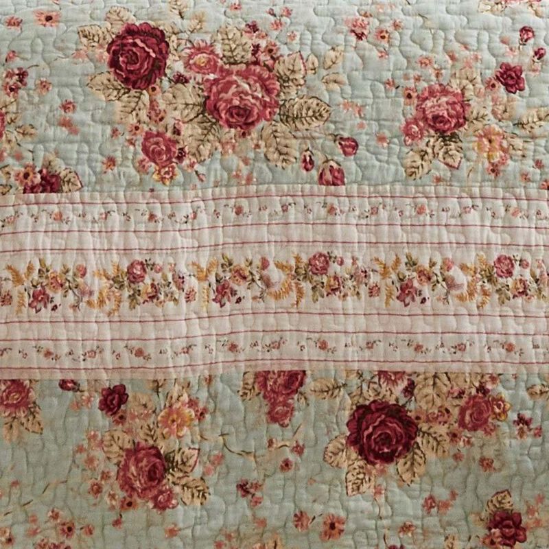 Greenland Home Antique Rose Floral Print Decorative High Quality Quilt Set 4-Piece