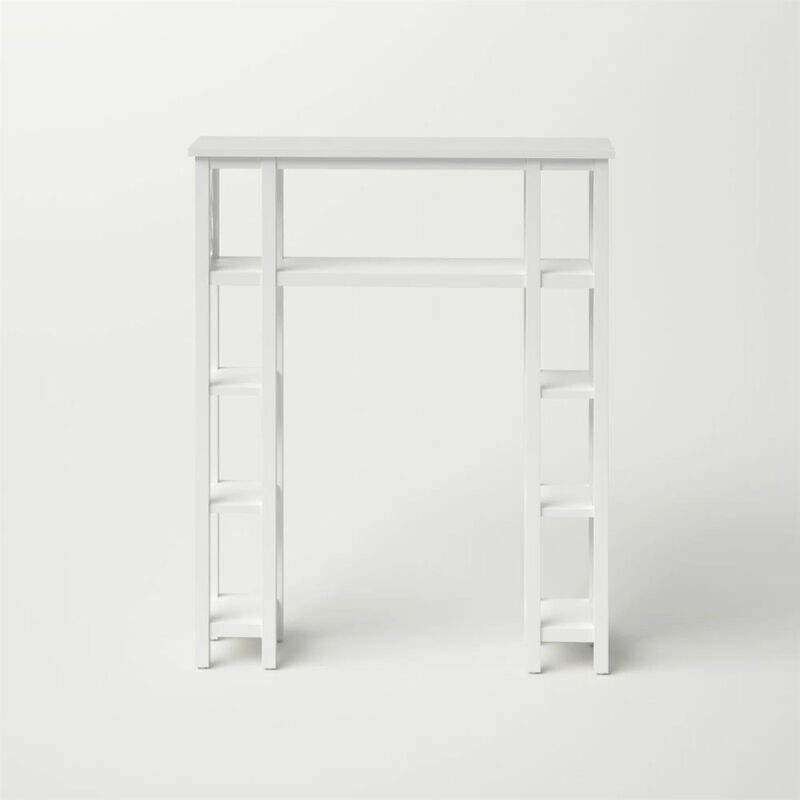 Hivvago Over the Toilet Bathroom Shelving Unit with 9-Shelves in White Wood Finish