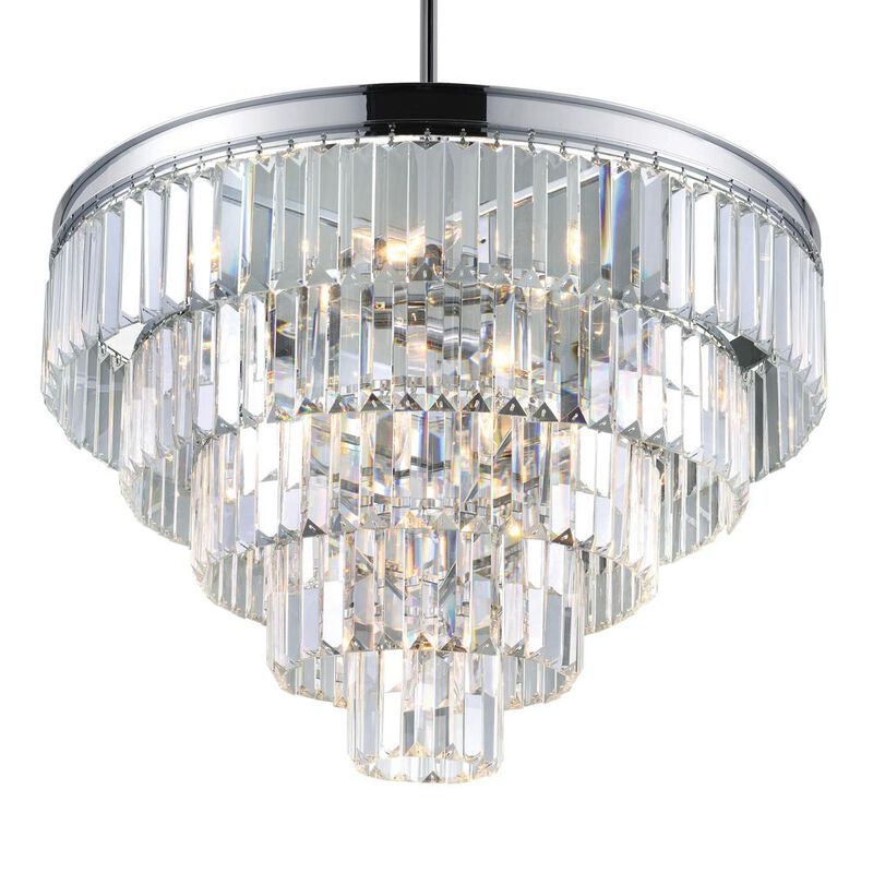 CWI Lighting Weiss 12 Light Down Chandelier With Chrome Finish
