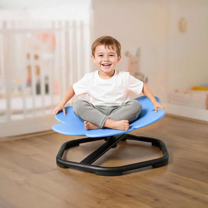 Flower Shape Kids Swivel Chair 360&deg; Spin Sensory Seat with Metal Base image number 1