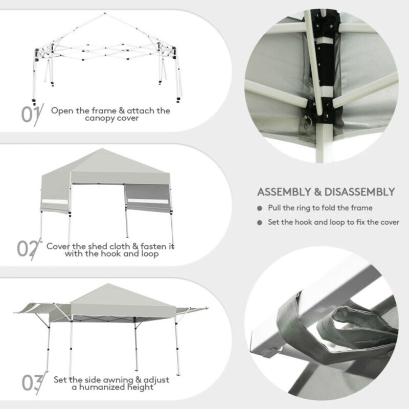 Foldable Pop Up Canopy with Adjustable Instant Sun Shelter