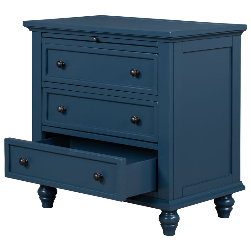 Merax 3-Drawer Bedroom Nightstand Storage Cabinet
