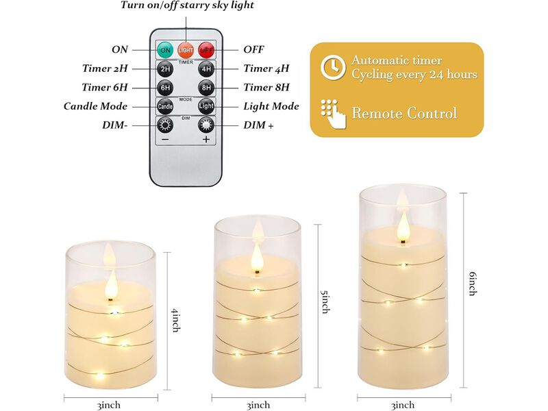 Flickering Flameless Candles Battery Operated image number 3